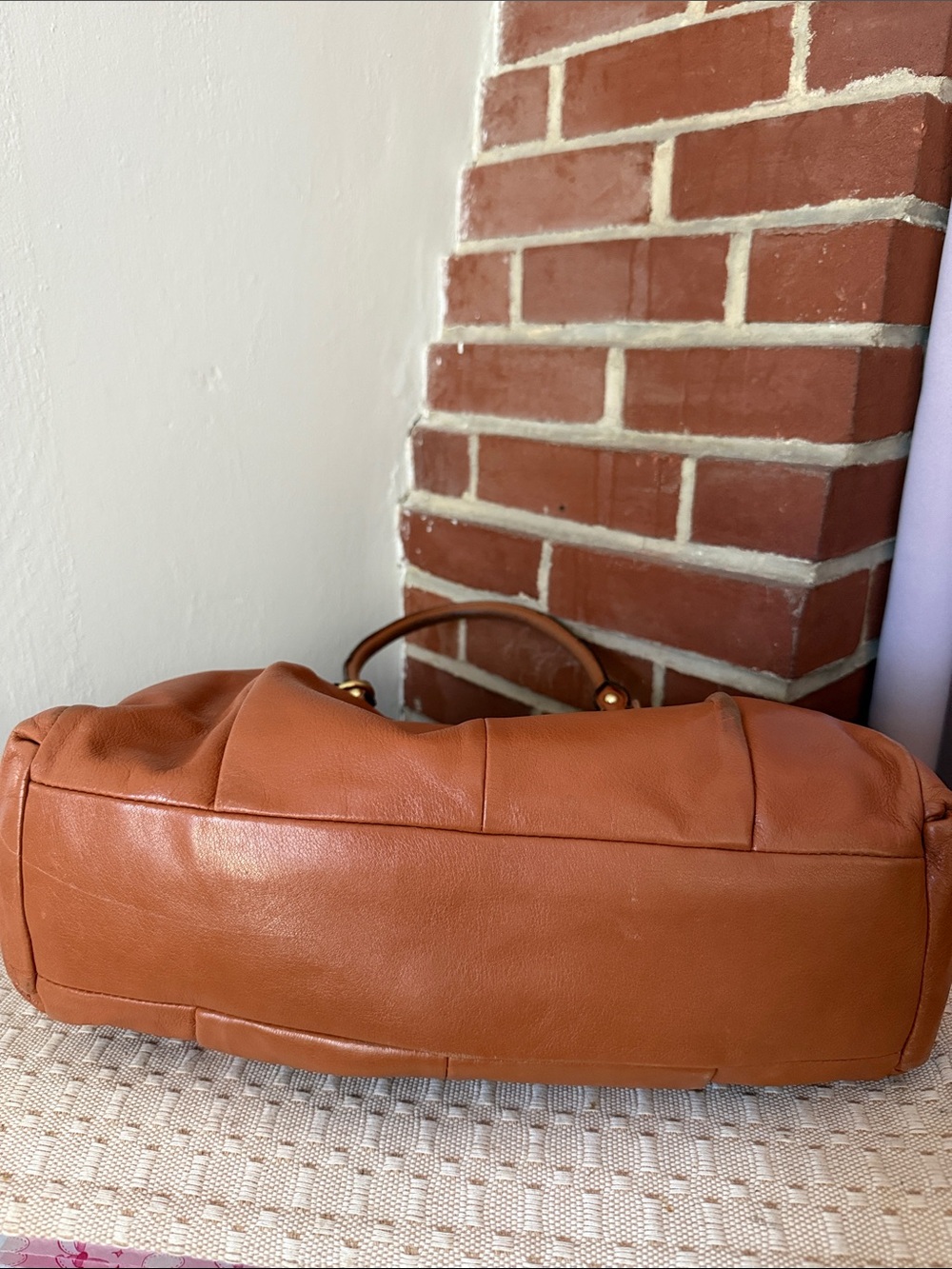 Coach Ashley Gathered Leather Satchel Brown Cognac - Picture 4 of 9